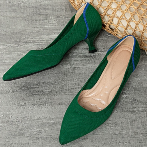 Scarpin Salto Kitten Confortável em Malha Tricô - Stella