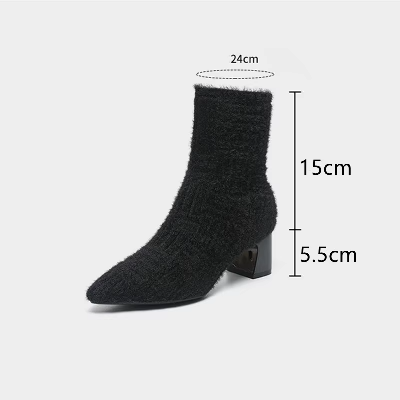 Bota Malha Tricô Confortável - Violet