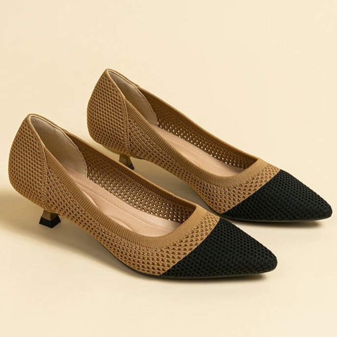 Scarpin Salto Kitten Confortável em Malha Tricô - Leandra