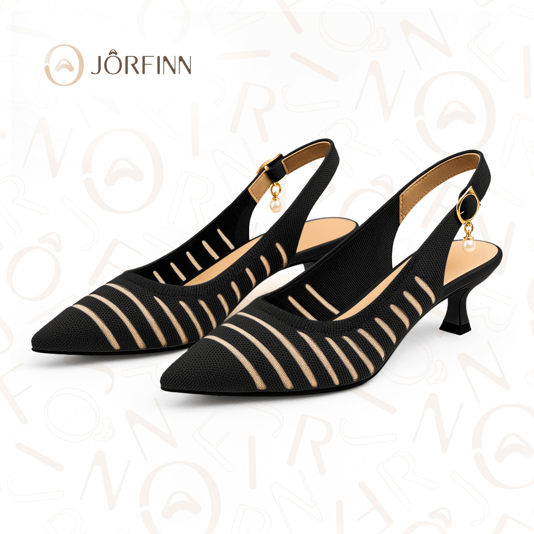 Slingback Salto Kitten Malha Tricô Confortável - Jessie