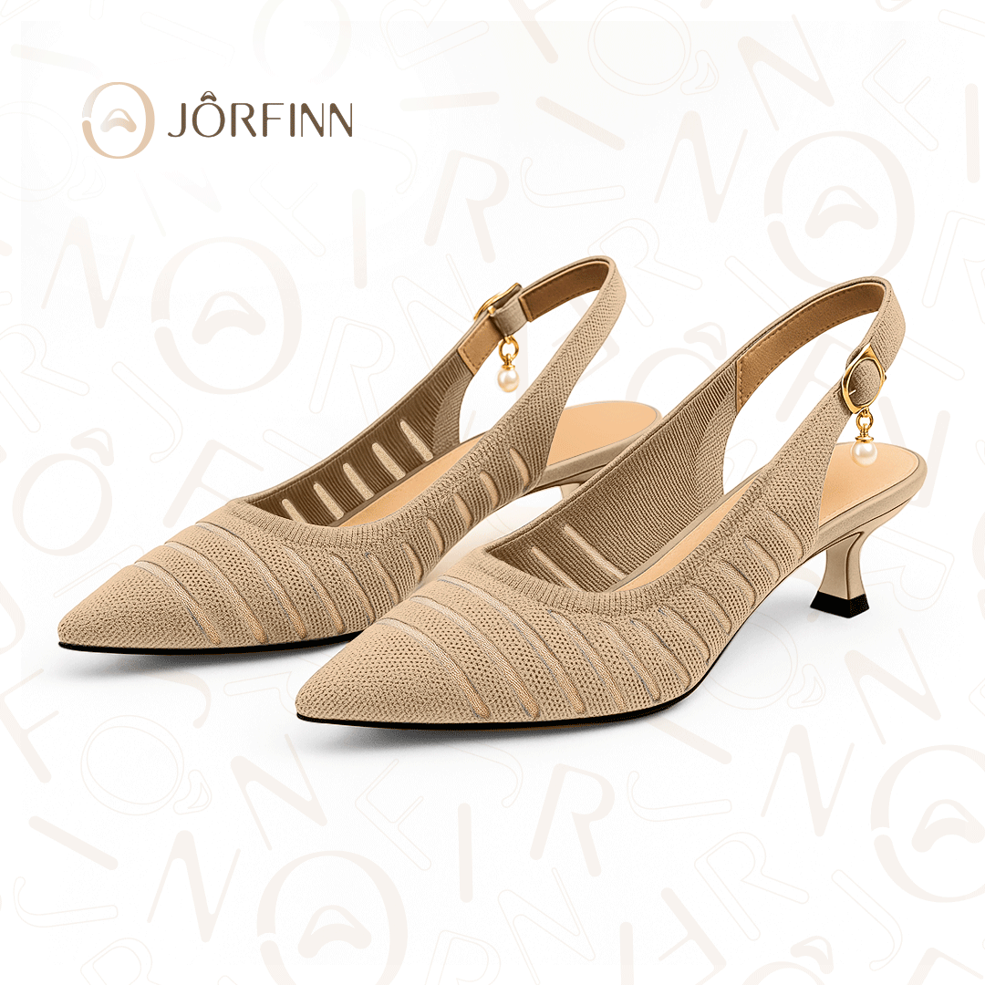 Slingback Salto Kitten Malha Tricô Confortável - Jessie