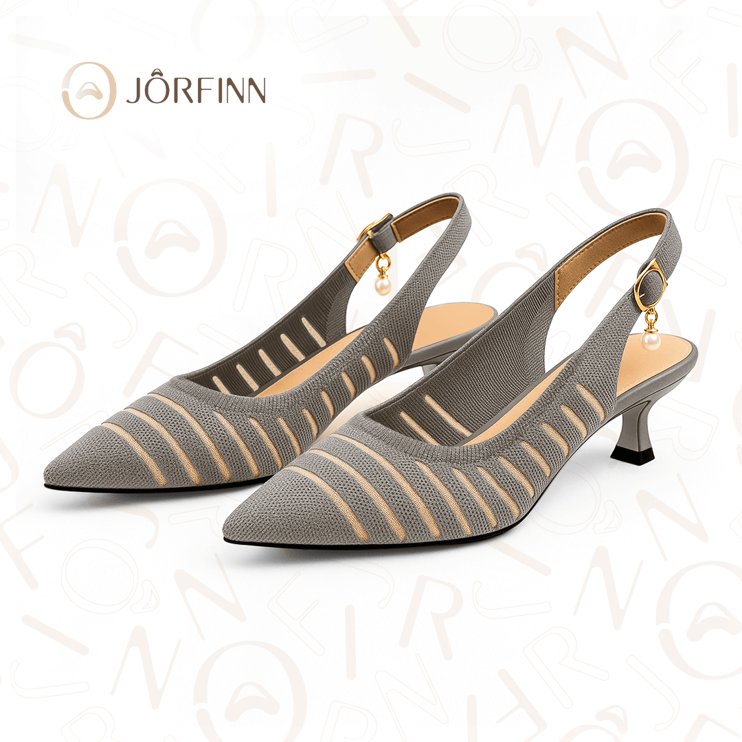Slingback Salto Kitten Malha Tricô Confortável - Jessie