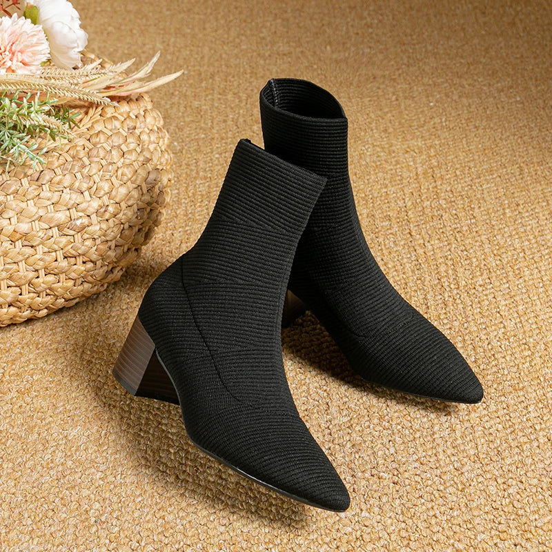 Bota Malha Tricô Confortável - Cassie