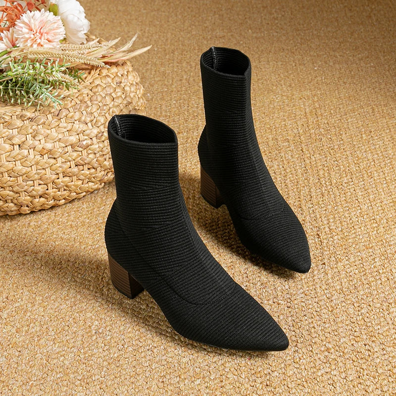 Bota Malha Tricô Confortável - Cassie