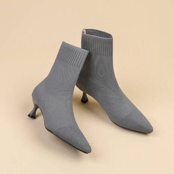 Bota em Malha Tricô Confortável - Sofia