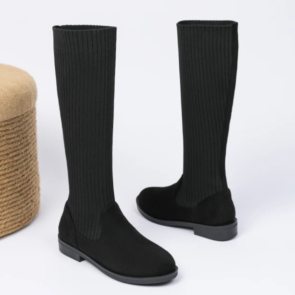 Bota Malha Tricô Confortável - Athena