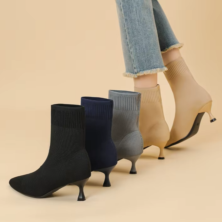 Bota em Malha Tricô Confortável - Sofia