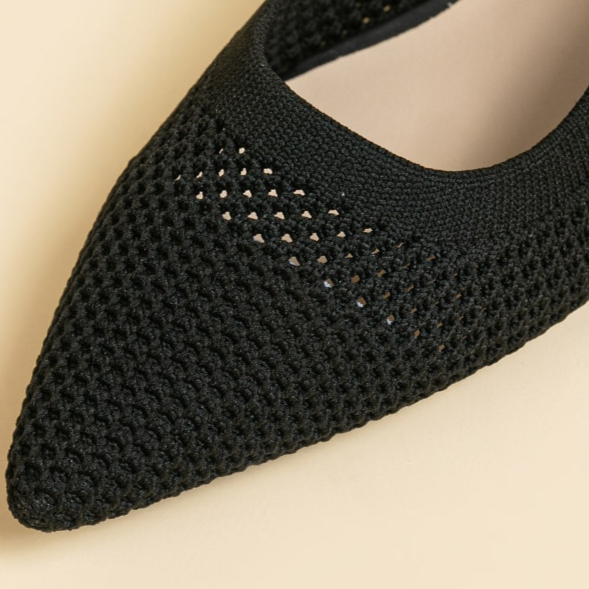 Slingback Salto Kitten Malha Tricô Confortável - Josiane