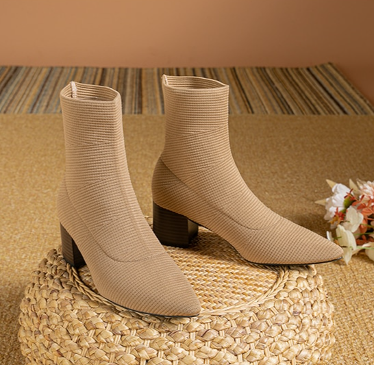 Bota Malha Tricô Confortável - Cassie
