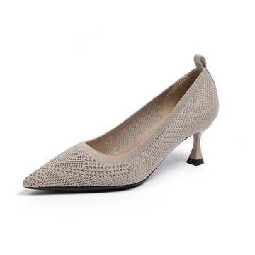 Scarpin Salto Médio Confortável em Malha Tricô - Vionna