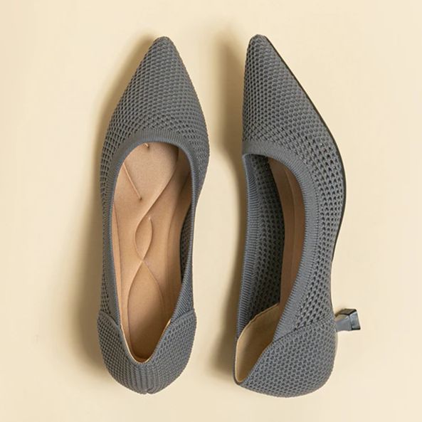 Scarpin Salto Kitten Confortável em Malha Tricô - Leandra