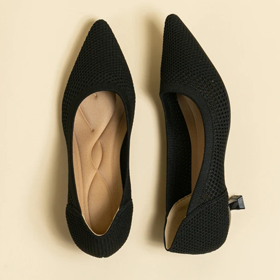 Scarpin Salto Kitten Confortável em Malha Tricô - Leandra
