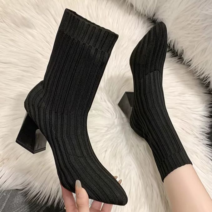 Bota Malha Tricô Confortável - Daisy