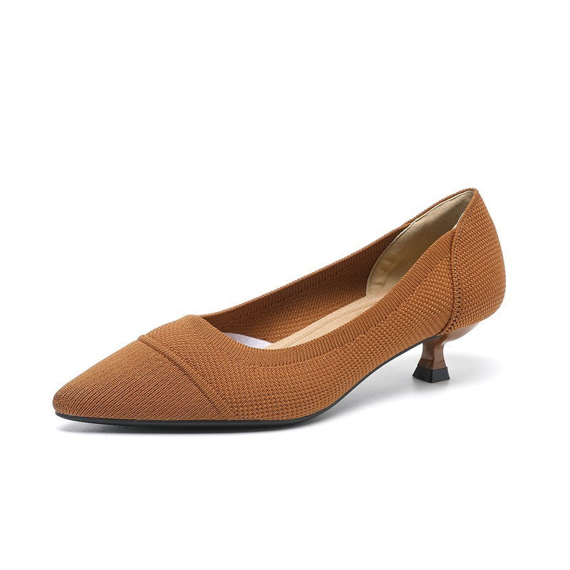 Scarpin Salto Kitten Confortável em Malha Tricô - Paola