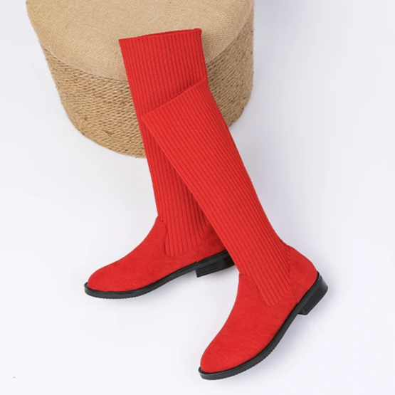 Bota Malha Tricô Confortável - Athena