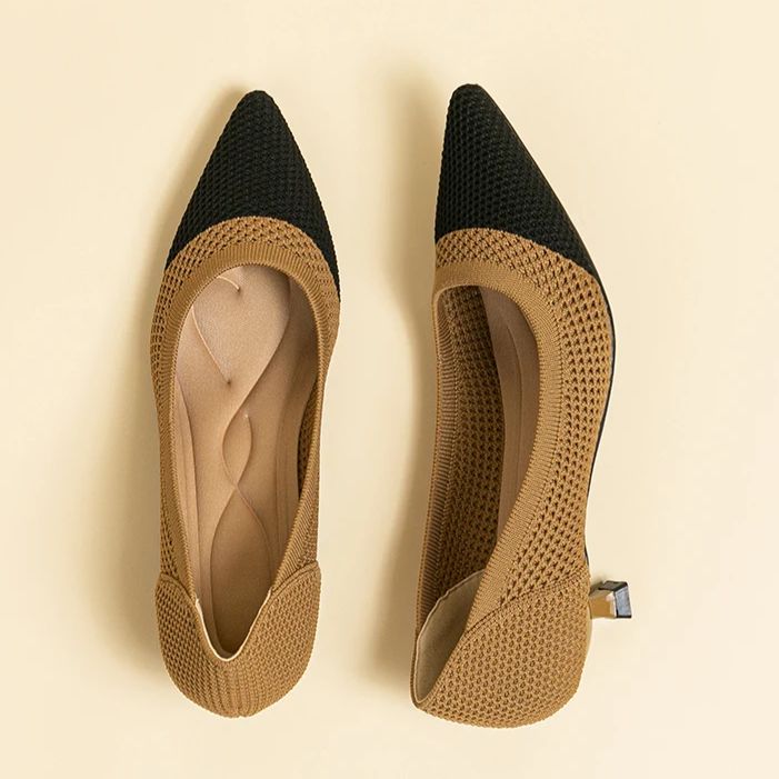 Scarpin Salto Kitten Confortável em Malha Tricô - Leandra