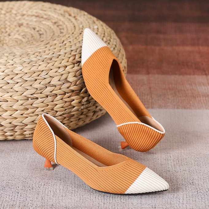 Scarpin Salto Kitten Confortável em Malha Tricô - Grace