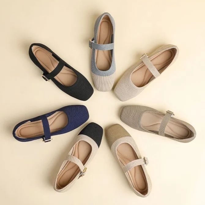 Sapatilha Mary Jane Confortável em Malha Tricô - Verae