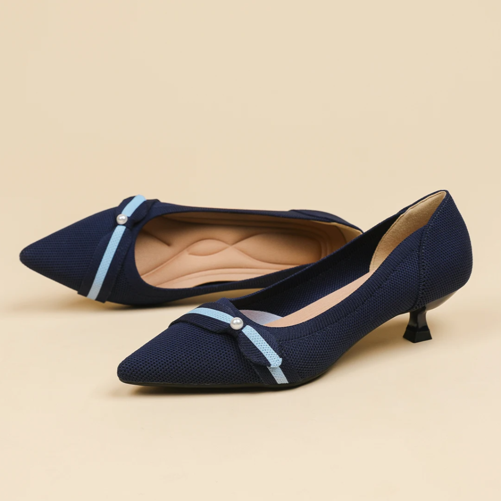 Scarpin Salto Kitten Confortável em Malha Tricô - Stace