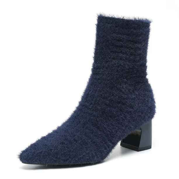 Bota Malha Tricô Confortável - Violet