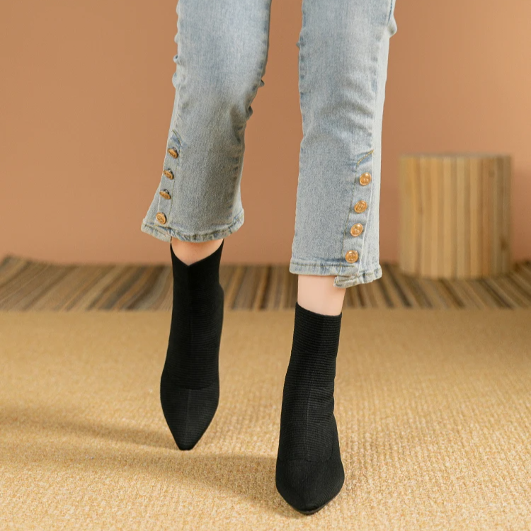 Bota Malha Tricô Confortável - Cassie