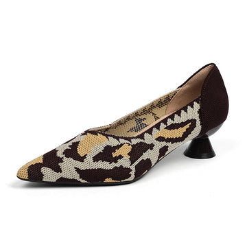 Scarpin Salto Taça Confortável em Malha Tricô - Marília