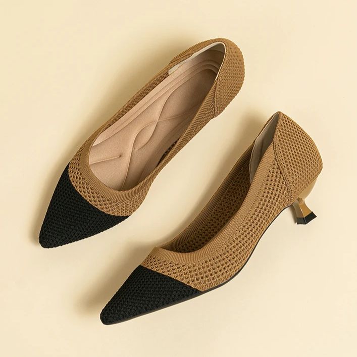 Scarpin Salto Kitten Confortável em Malha Tricô - Leandra