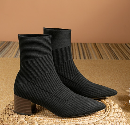 Bota Malha Tricô Confortável - Cassie