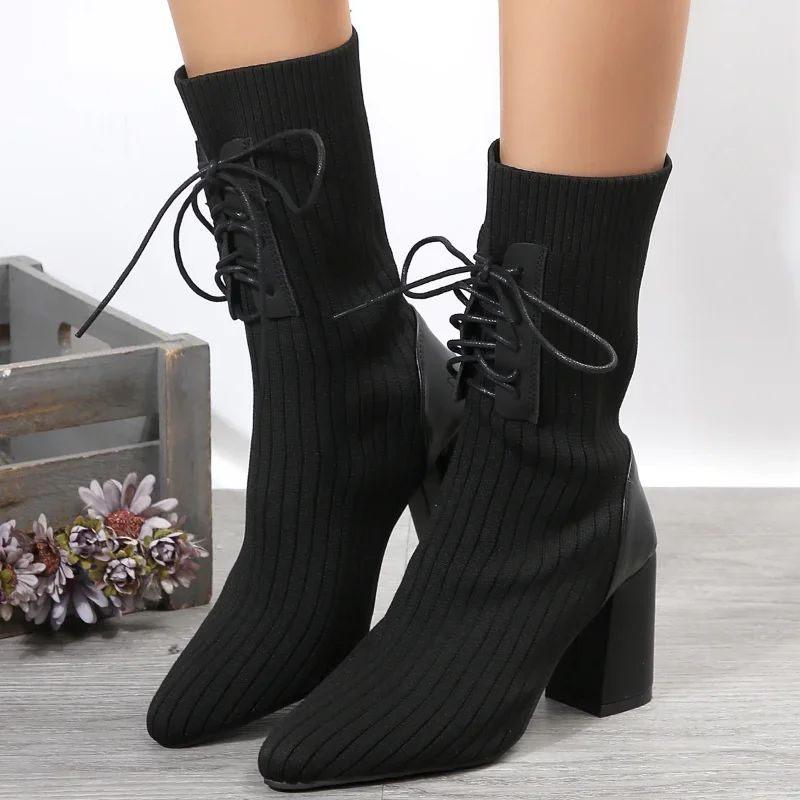 Bota em Malha Tricô Confortável - Ayanna