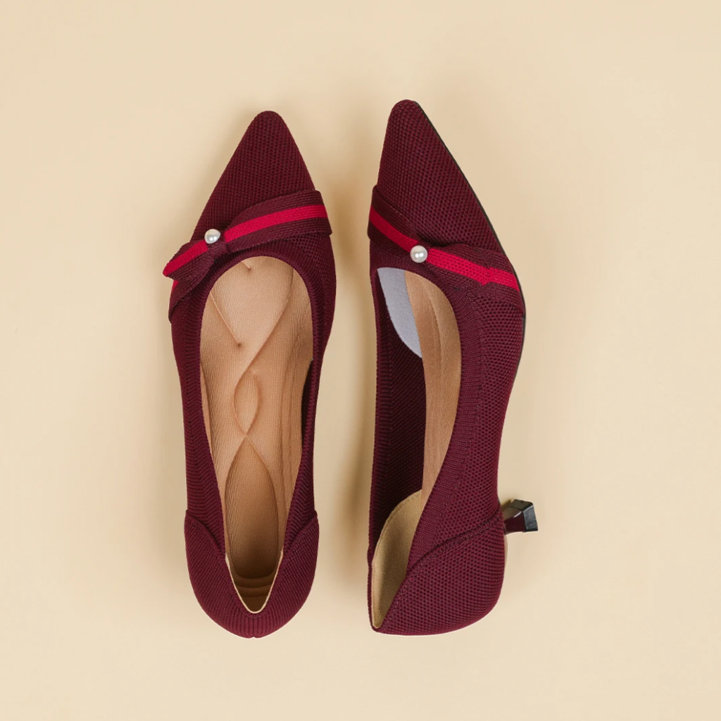 Scarpin Salto Kitten Confortável em Malha Tricô - Stace