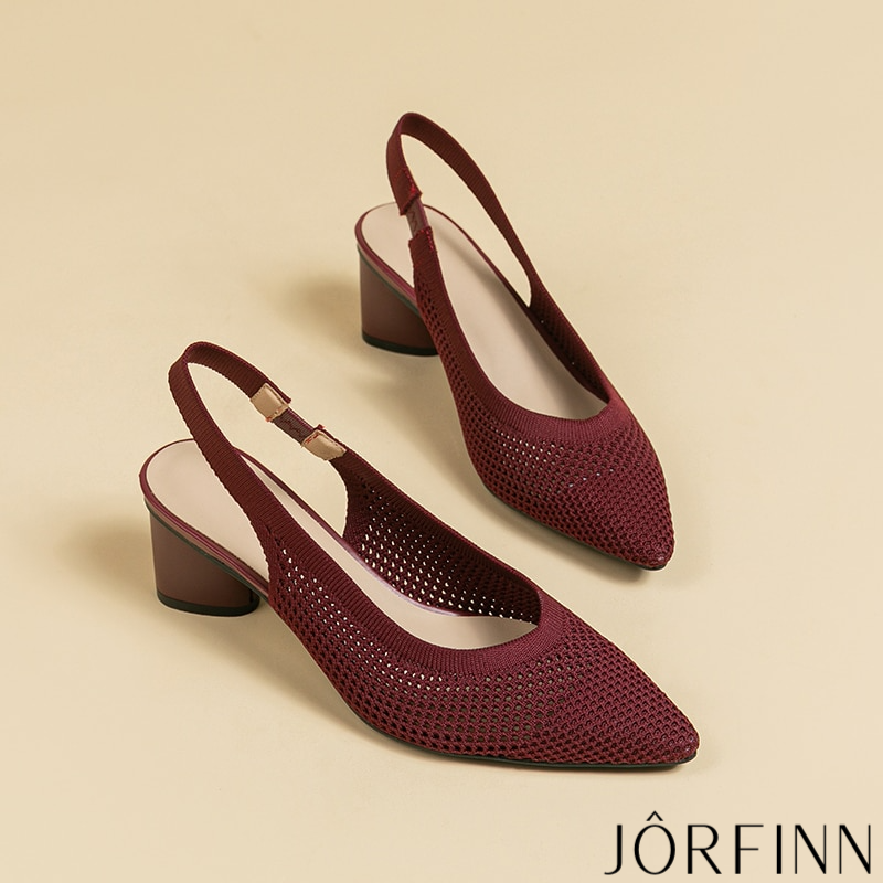 Slingback Salto Bloco Malha Tricô Confortável - Samantha